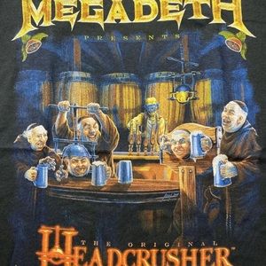 Megadeth Headcrusher 2014 Metal Graphic Concert Tour T-Shirt XL RARE!